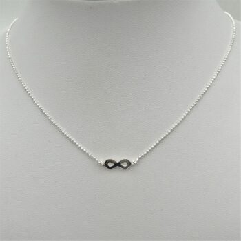 Cadena 45 Cm Bolitas C/ Dije Infinito Plata 925