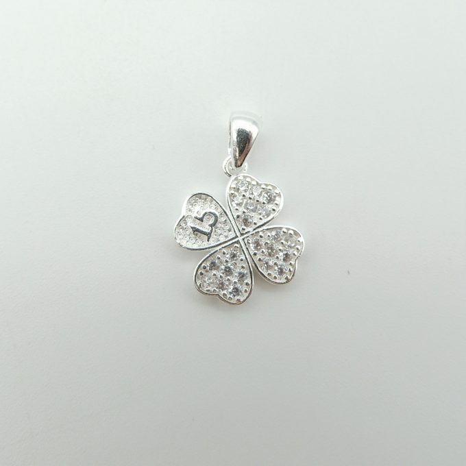 Dije Trebol Microcirconias Plata 925