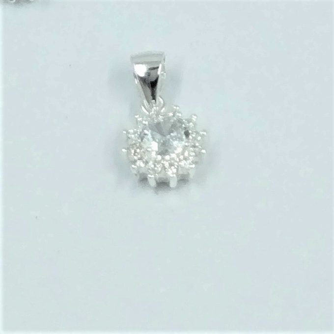 Dije Flor Circonias Plata 925
